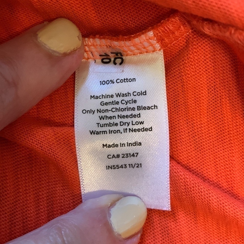 Talbots Orange Cotton Slub Side Tie Knot Sheath Dress PL Minimalist Coastal - Picture 8 of 8